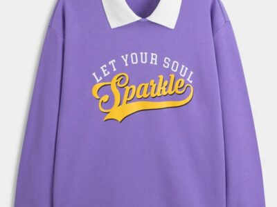 Áo Nỉ Nữ Phối Lá Cổ Dáng Relax