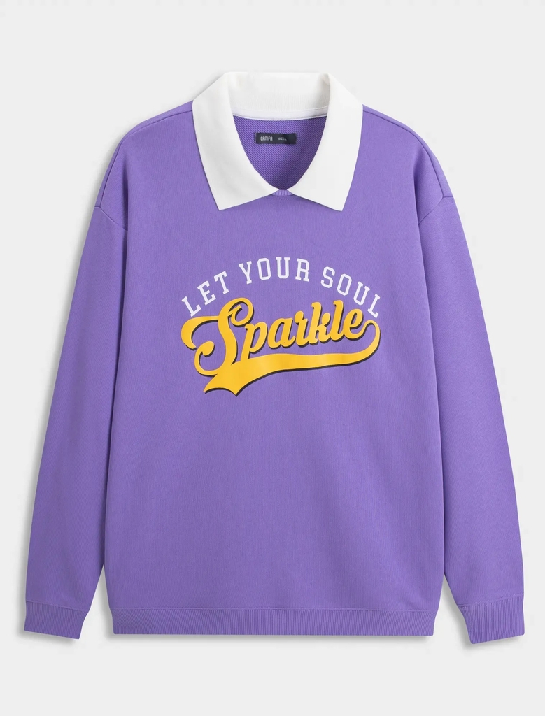 Áo Nỉ Nữ Phối Lá Cổ Dáng Relax