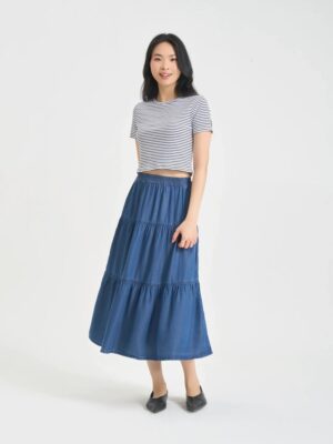 Áo phông croptop nữ hoạ tiết kẻ
